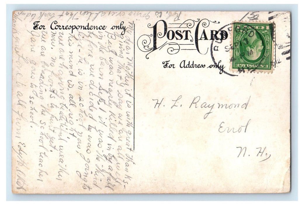 1912 Railway Rocky Scenes, M.C.R.R. Entering Rumford Falls Maine ME Postcard