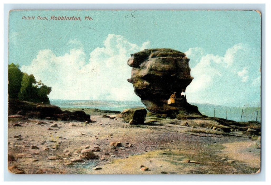 c1910's View Of Pulpit Rock Robbinston Maine ME Posted Antque Postcard