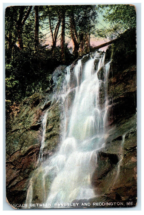 c1905 Cascade Between Rangeley And Reddington Maine ME, Waterfalls Postcard