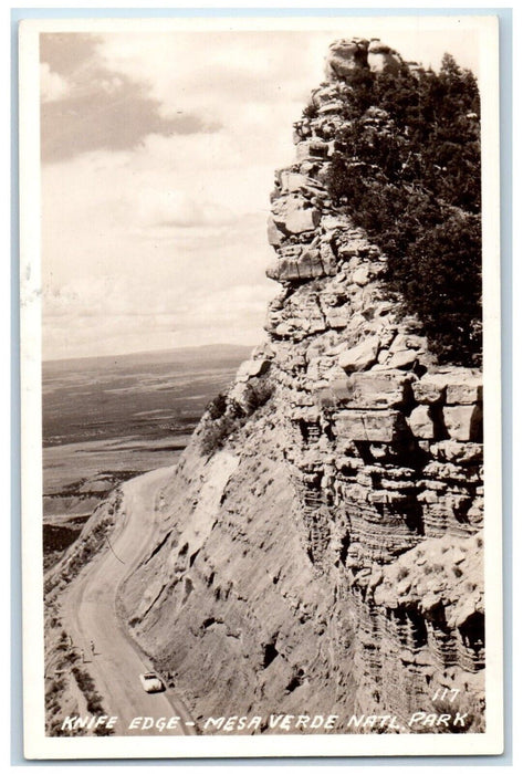 1951 Knife Edge Mesa Verde National Park Colorado CO RPPC Photo Postcard