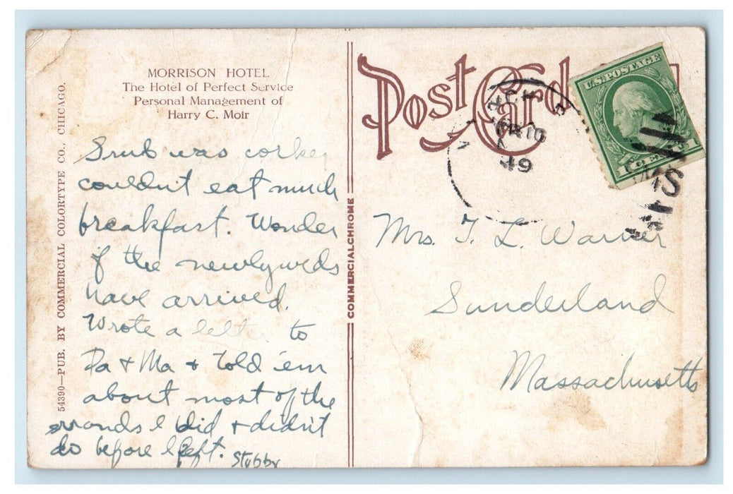 Chicago IL, Morrison Hotel Terrace Garden Chicago's Wonder Restaurant Postcard