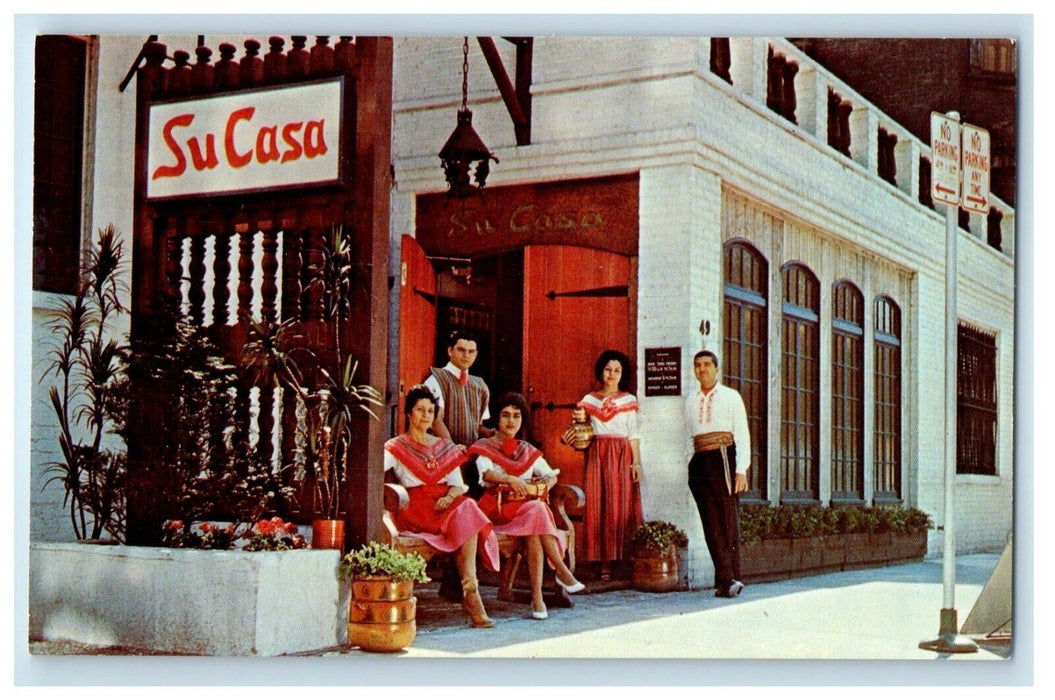 Chicago IL, Su Casa New Restaurant Mexican Cuisine Michigan Ave Vintage Postcard