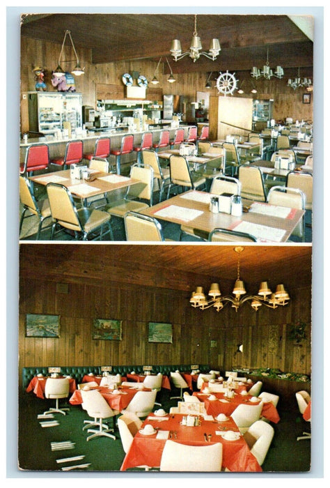 Gulf Plaza Restaurant Dining Room Coffee Shop Atkinson Illinois IL Postcard