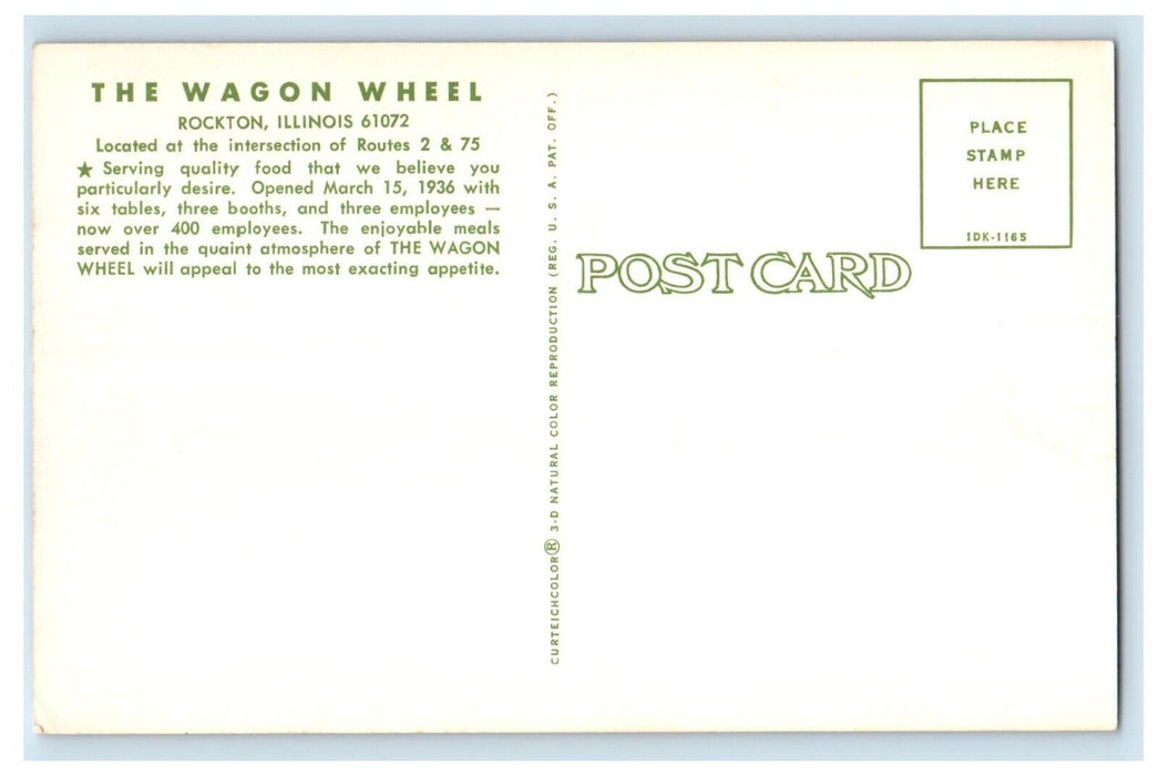 The Wagon Wheel Restaurant Rockton Illinois IL, Multiview Vintage Postcard