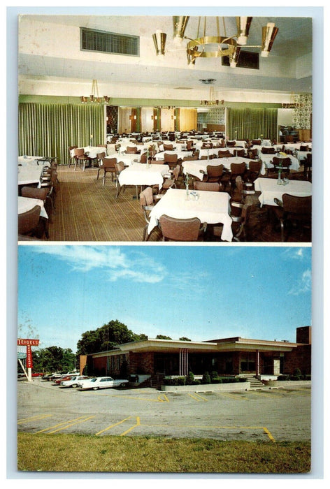 Teibel's Family Restaurant Dining Room Cars Schererville Indiana IN Postcard