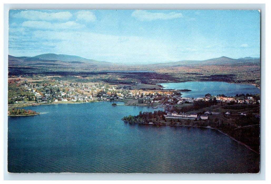c1960's Aerial View Of Rangeley Lakes Maine ME Unposted Vintage Postcard