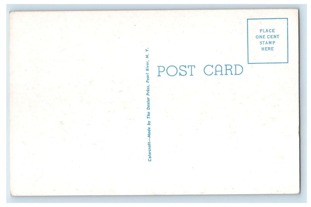 c1940's Car, Road Scene, Greetings from Shawmut Maine ME Vintage Postcard