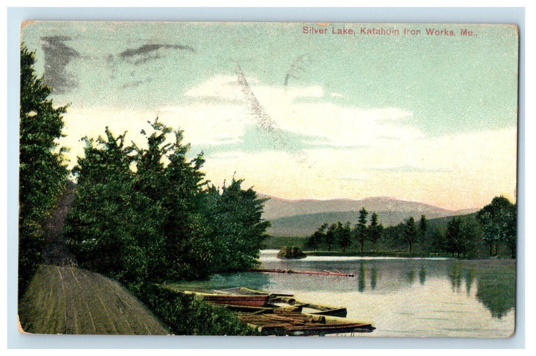 1912 Silver Lake Katahadin Iron Works Maine ME Antique Robbins Bros Postcard