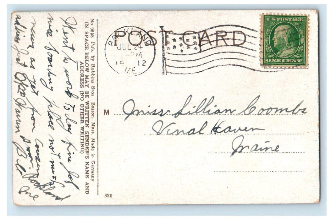 1912 Silver Lake Katahadin Iron Works Maine ME Antique Robbins Bros Postcard