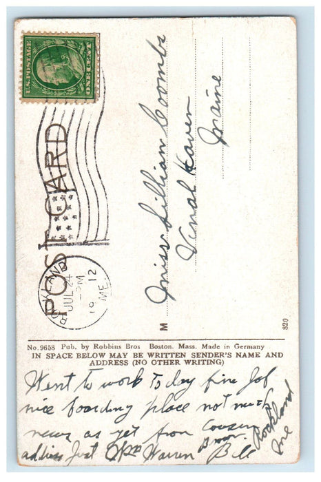 1912 Silver Lake Katahadin Iron Works Maine ME Antique Robbins Bros Postcard