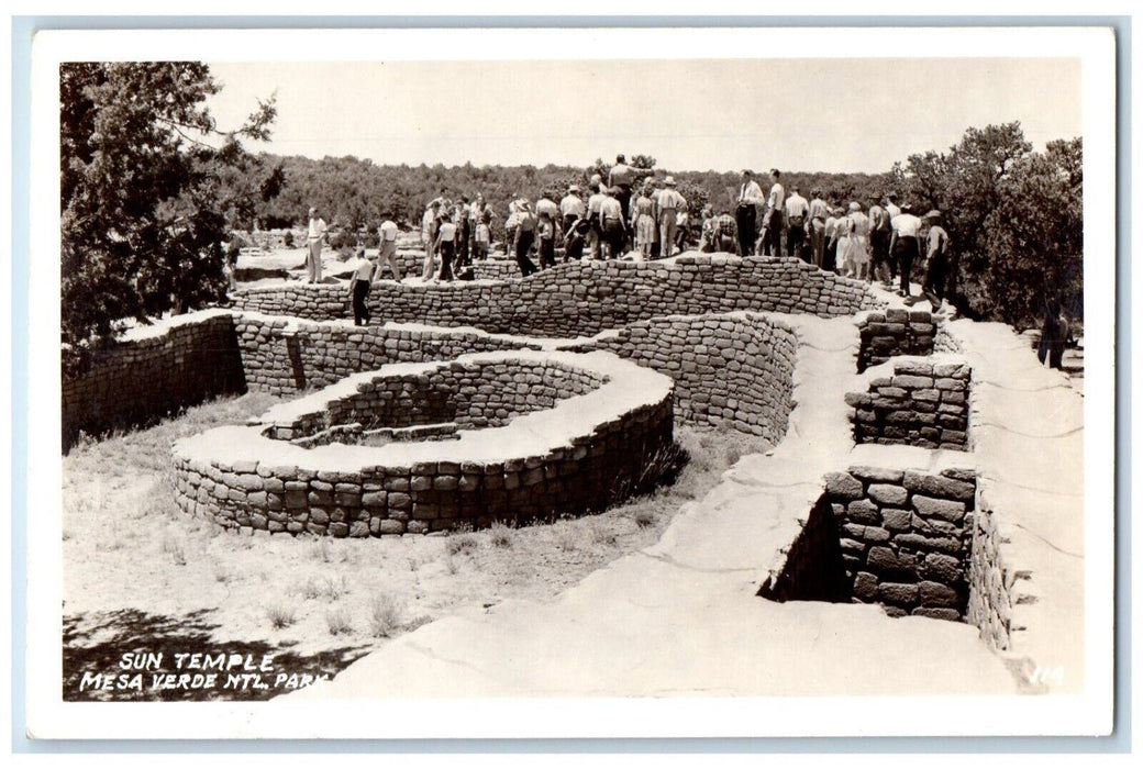 1951 Sun Temple Mesa Verde National Park Colorado CO RPPC Photo Postcard