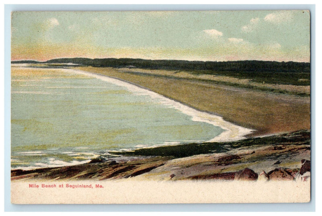 c1905 View of Mile Beach at Seguinland Maine ME Antique Unposted Postcard