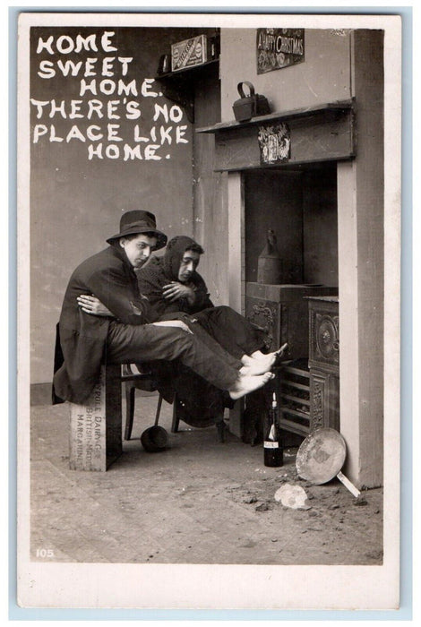 c1907 Bamforth Co."Home Sweet Home" Poverty Funny Comic RPPC Photo Postcard