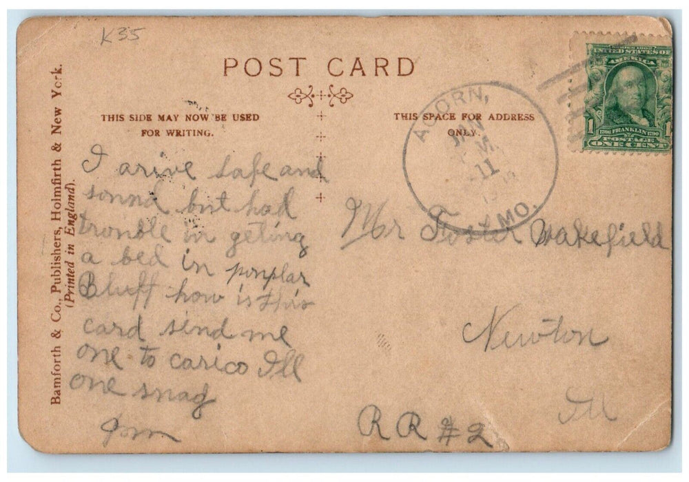 1907 Bamforth Co. Men Sleeping In Bathtub Funny Comic RPPC Photo Postcard