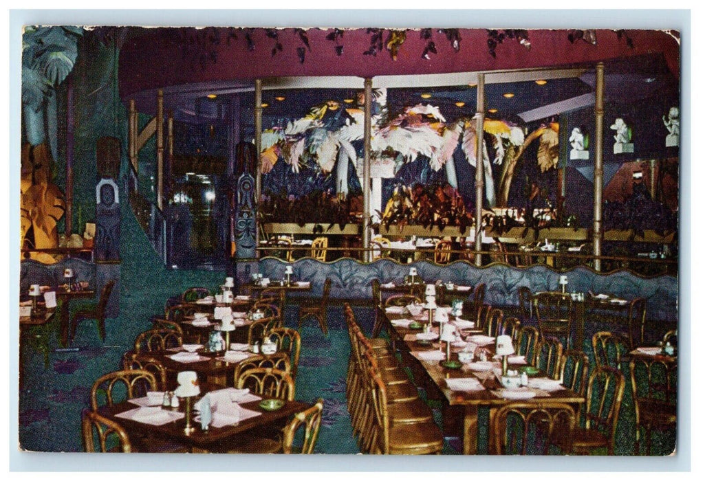 Shangri-La America's Romantic Restaurant Dining Room Chicago IL Vintage Postcard