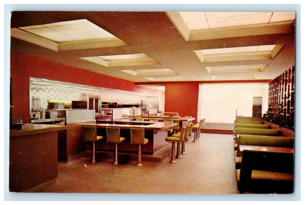 Glass House Restaurant Coffee Shop Interior Indiana Toll Road IN Postcard