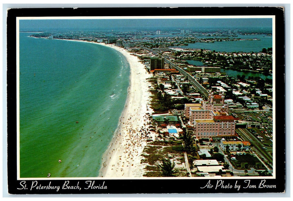 c1980's Air View Looking from South End St. Petersburg Beach Florida FL Postcard