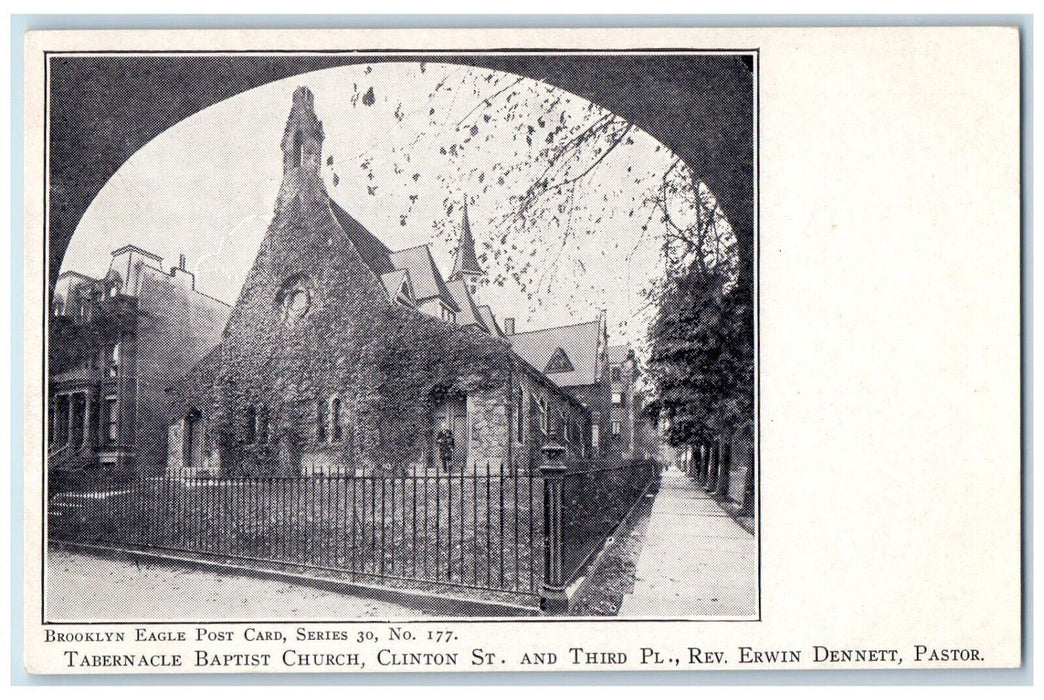 1909 Tabernacle Baptist Church Clinton St and Third PL Antique Postcard