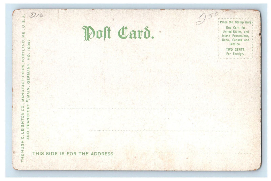 c1905 Boat Scene, Rangeley Lake House Dixons Island Rangeley Lake ME Postcard