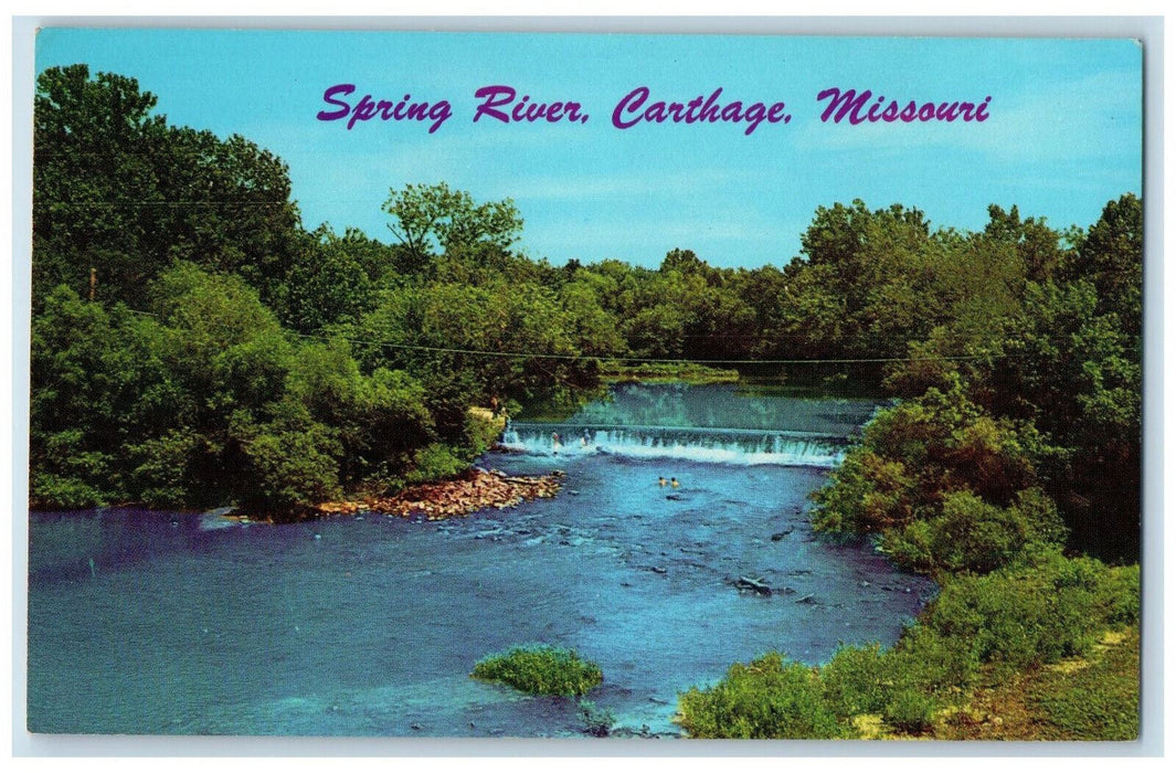 c1950s Picturesque Spring River US Highway 66 Carthage Missouri MO Postcard