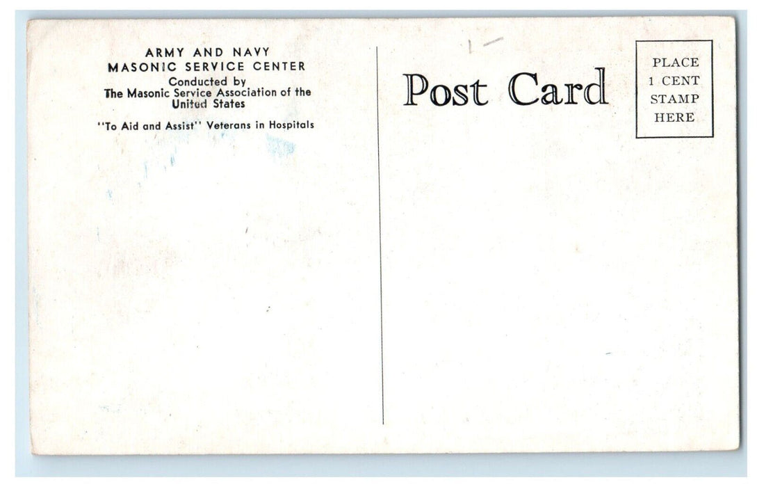 Velerans Hospital Masonic Service Center Cars Togus Maine ME, Dual View Postcard