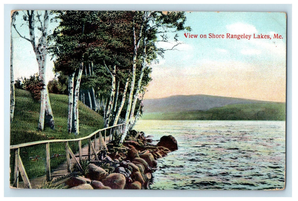 1910 View of Way, Shore Rangeley Lakes Maine ME Antique Posted Postcard