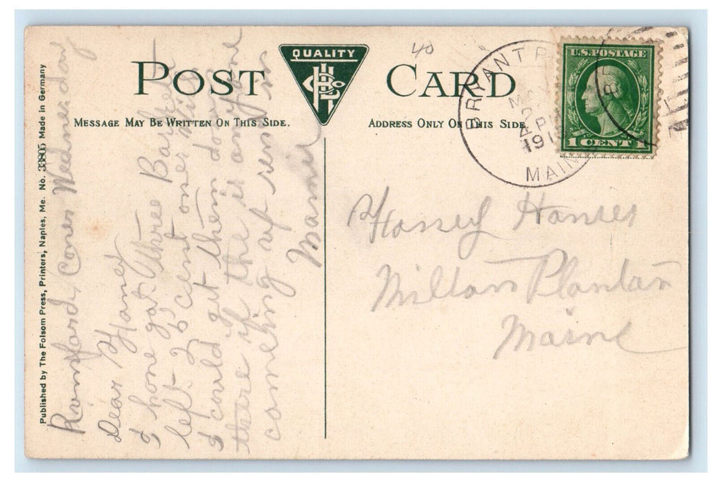 1913 Boats in The Landing Place, River Jordan Raymond ME Bryant Pond ME Postcard