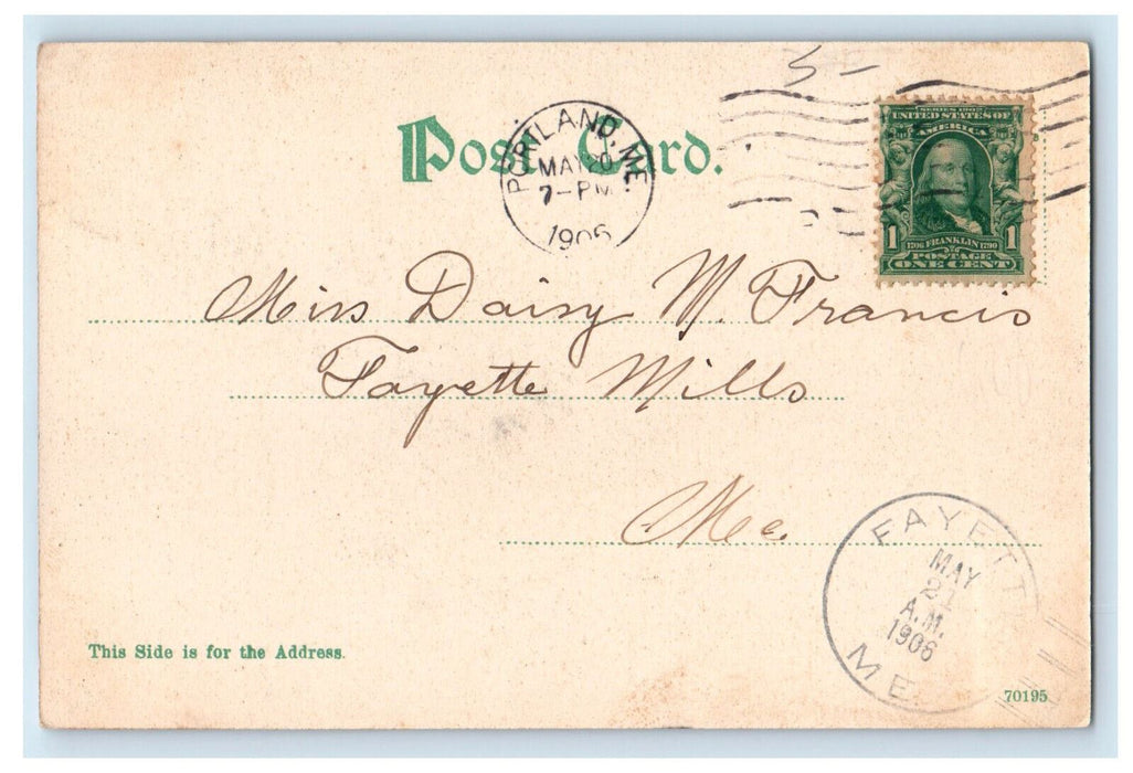 1906 Scene at Riverton Portland Maine ME Fayette ME Posted Antique Postcard