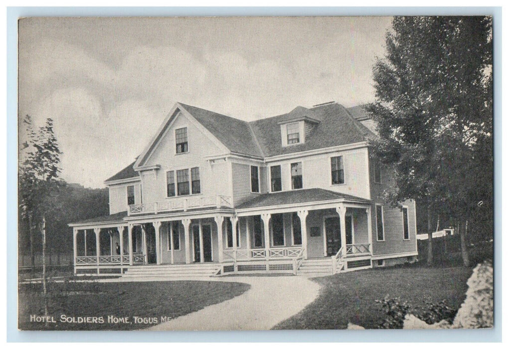 c1905 View Of Hotel Soldiers Home Togus Maine ME, Unposted Antique Postcard