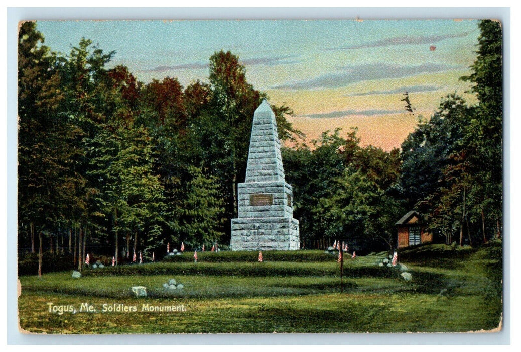 1966 View Of Soldier's Monument Togus Maine ME, Posted Vintage Postcard
