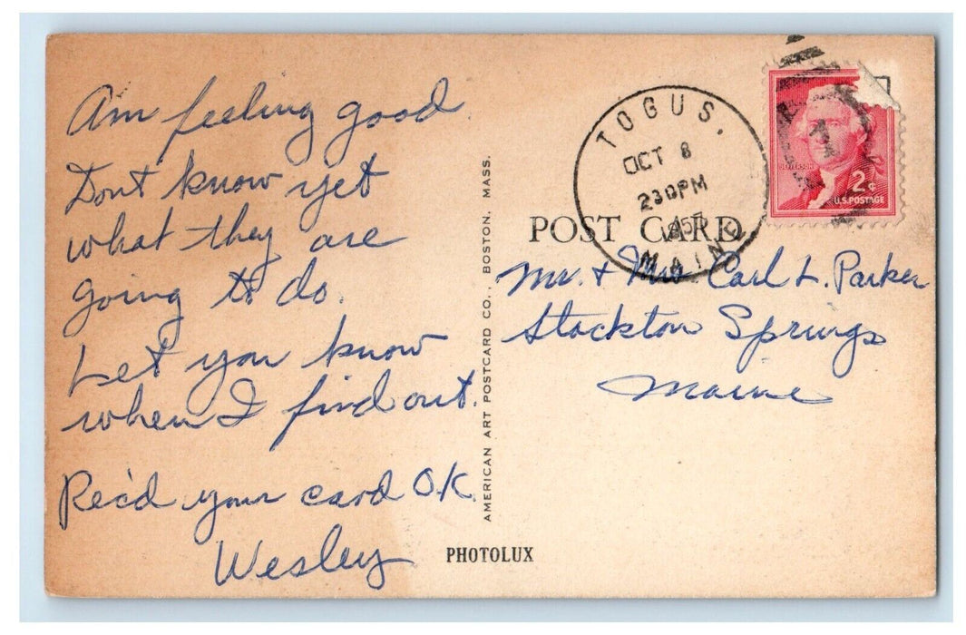 Administration Building Theater Hospital Veterans Building Togus ME Postcard