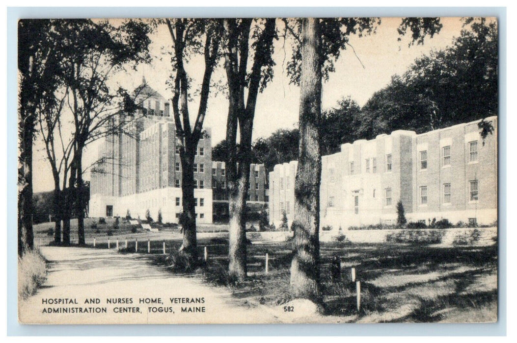 Hospital And Nurses Home Veterans Administration Center Togus ME Postcard