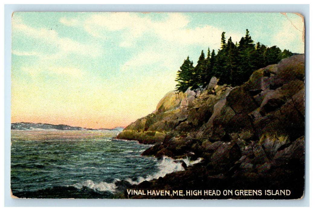 1909 High Head On Greens Island Vinalvahen Maine ME Posted Antique Postcard