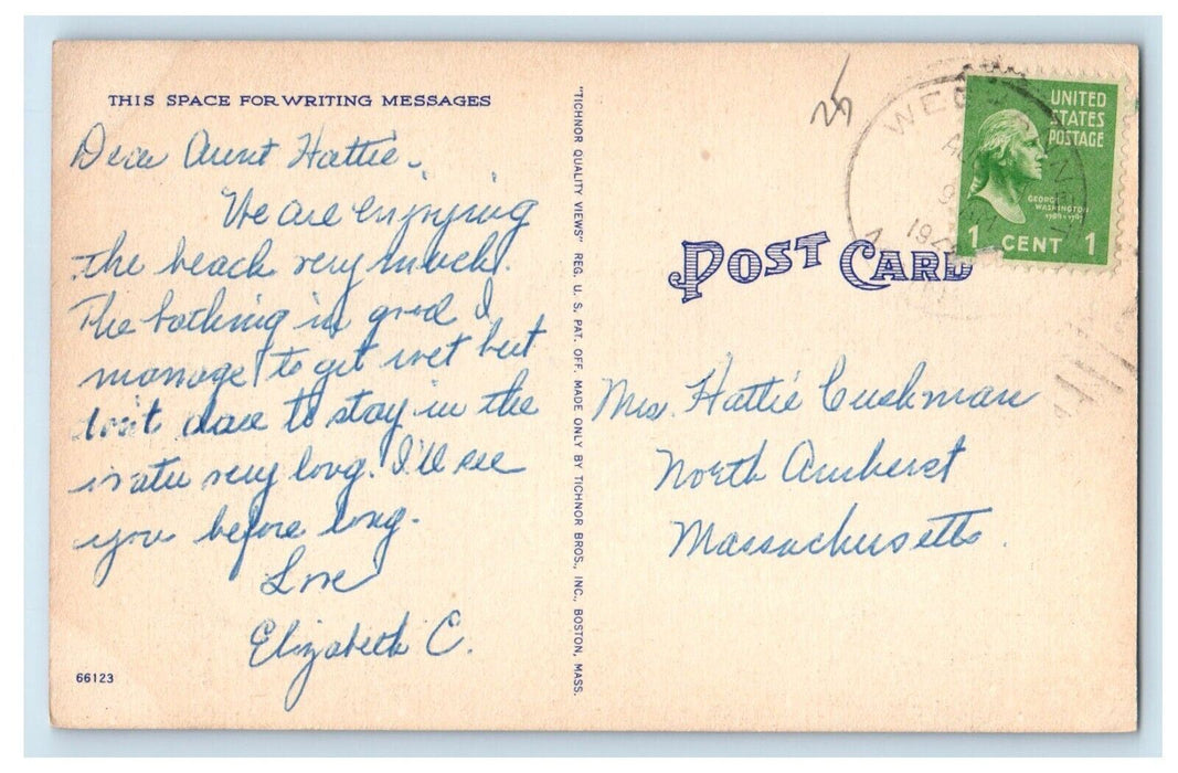 c1940's Off The Rocks Wells Beach Boats Webhannet Maine ME Vintage Postcard