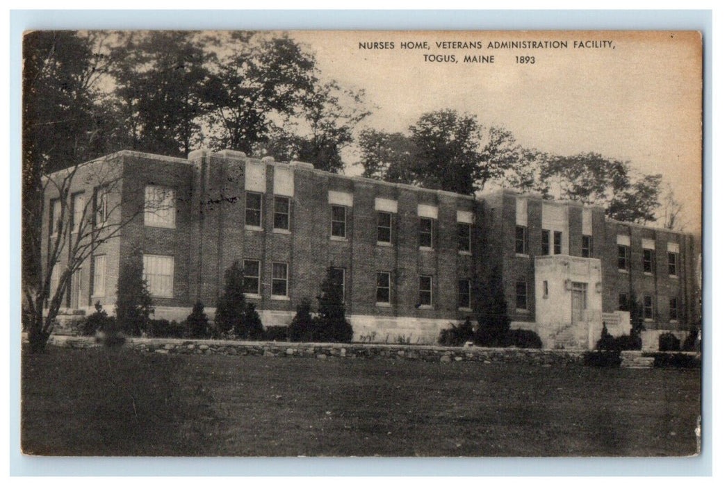 c1910's Nurses Home Veterans Administration Facility Togus Maine ME Postcard