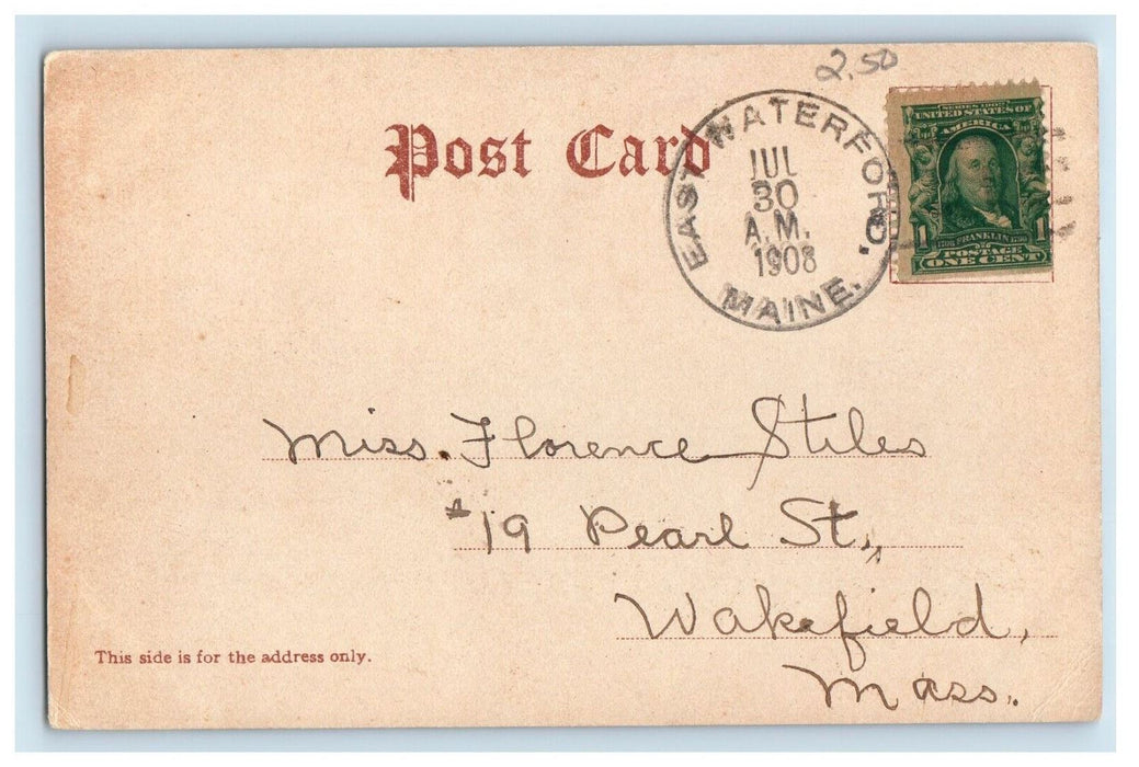1908 Bear Mountain Dirt Road South Waterford Maine ME Posted Antique Postcard