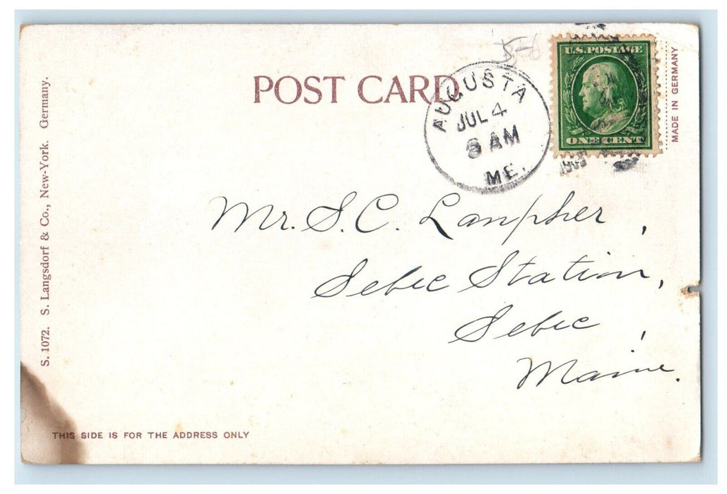 1905 Soldiers Monument National Soldiers Home Togus Maine ME Antique Postcard