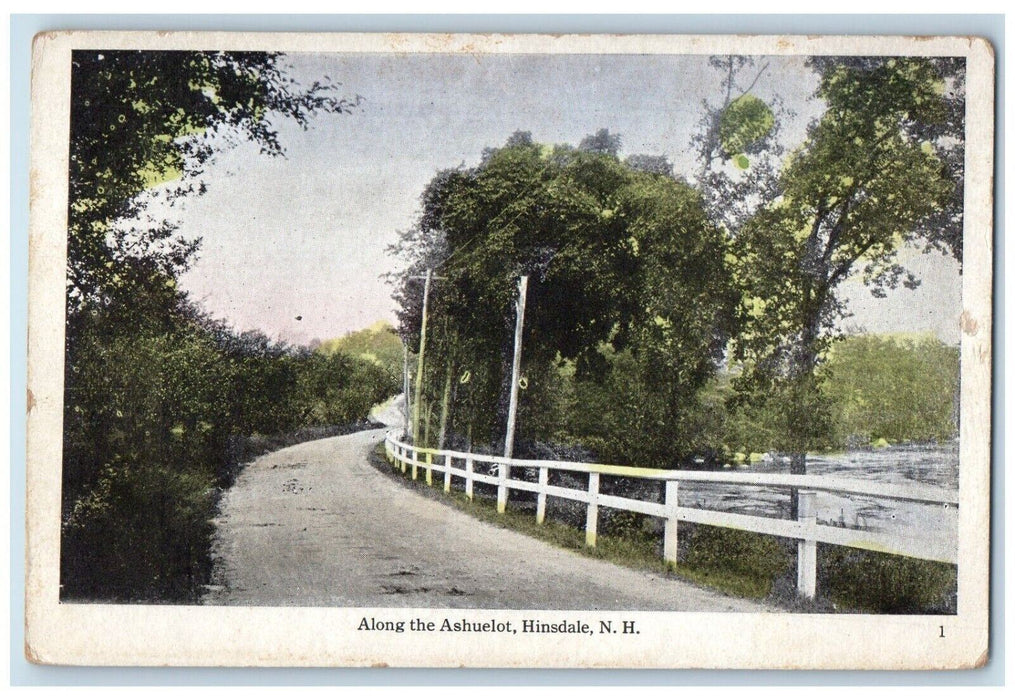 c1910's Along Ashuelot Hinsdale New Hampshire NH Vintage Antique Postcard