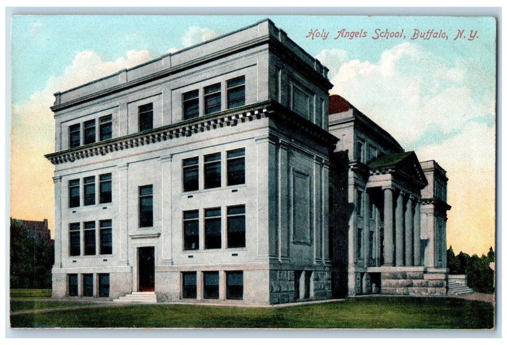 c1910's Holy Angels School Building Campus Buffalo New York NY Antique Postcard