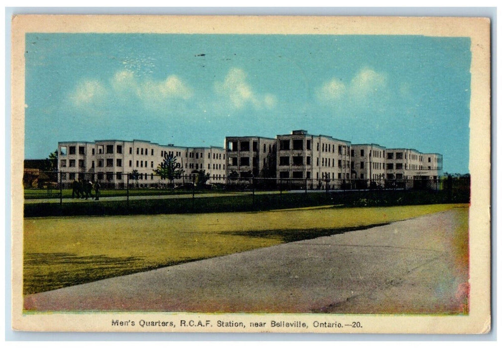 1945 Men's Quarters R.C.A.F. Station Near Belleville Ontario Canada Postcard