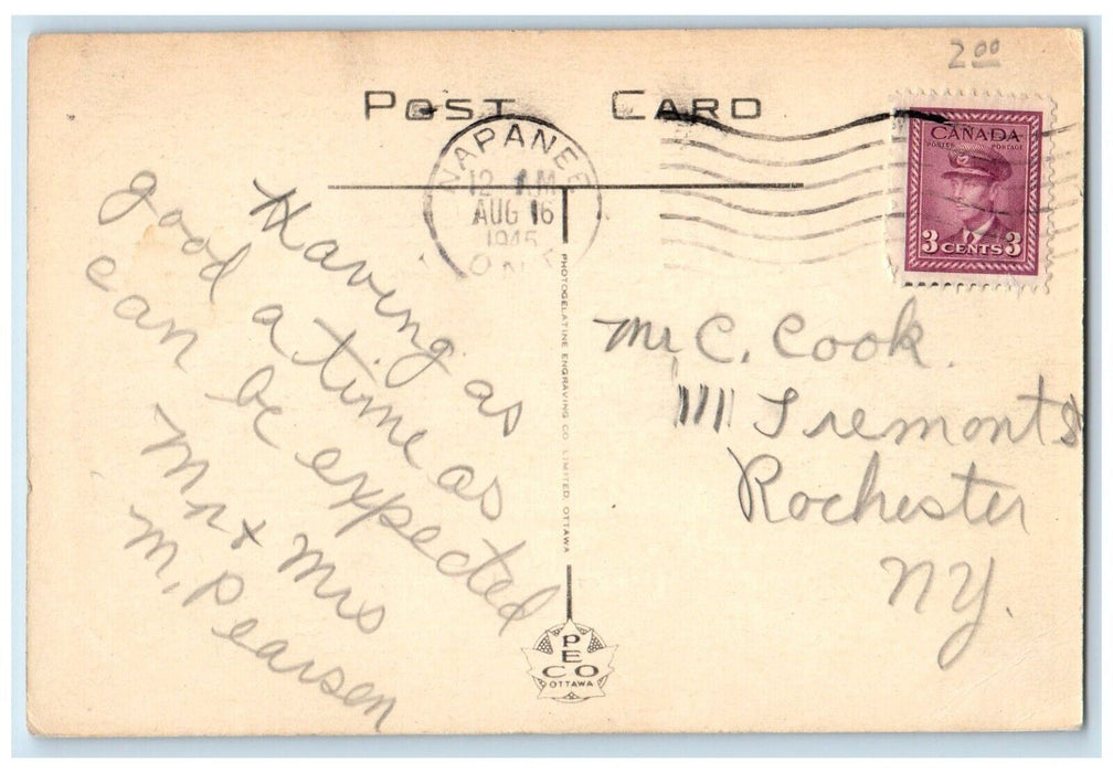 1945 Men's Quarters R.C.A.F. Station Near Belleville Ontario Canada Postcard