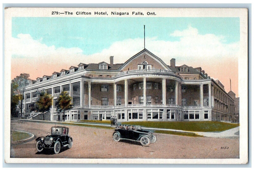 c1930's The Clifton Hotel Building Cars Niagara Falls Ontario Canada Postcard