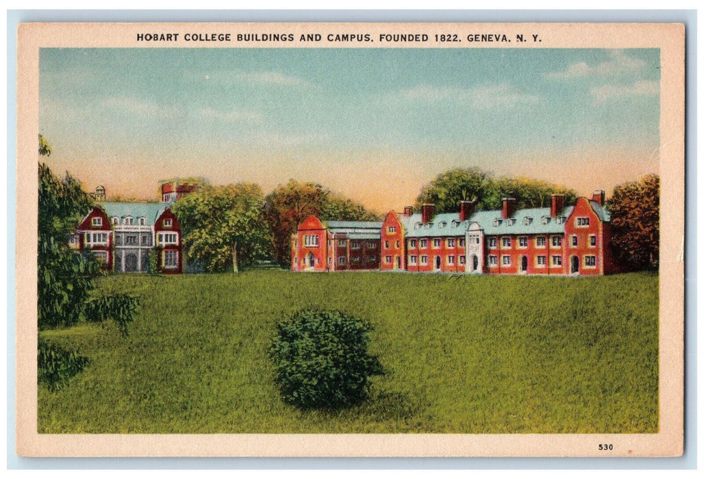 c1950's Hobart College Buildings and Campus Founded 1822 Geneva NY Postcard