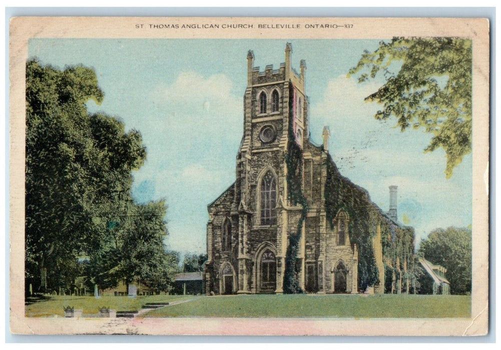 c1910's View Of St. Thomas Anglican Church Belleville Ontario Canada Postcard