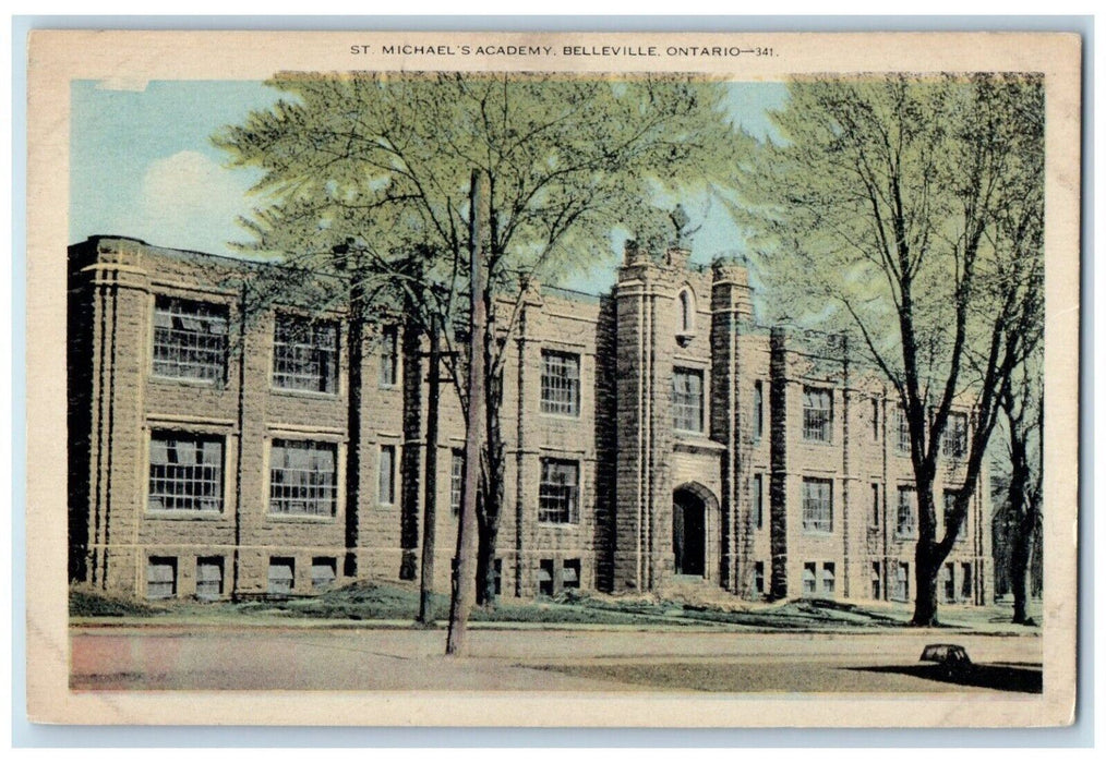 c1910's St. Michael's Academy Building View Belleville Ontario Canada Postcard