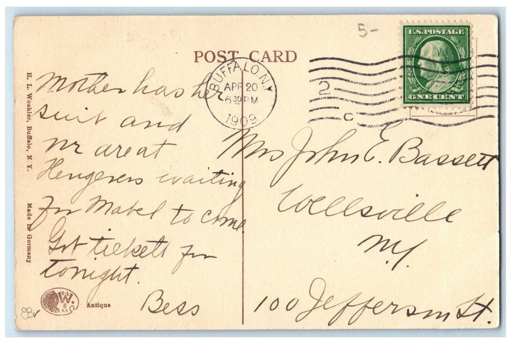 1909 Holy Angels Academy Building Buffalo New York NY Posted Antique Postcard
