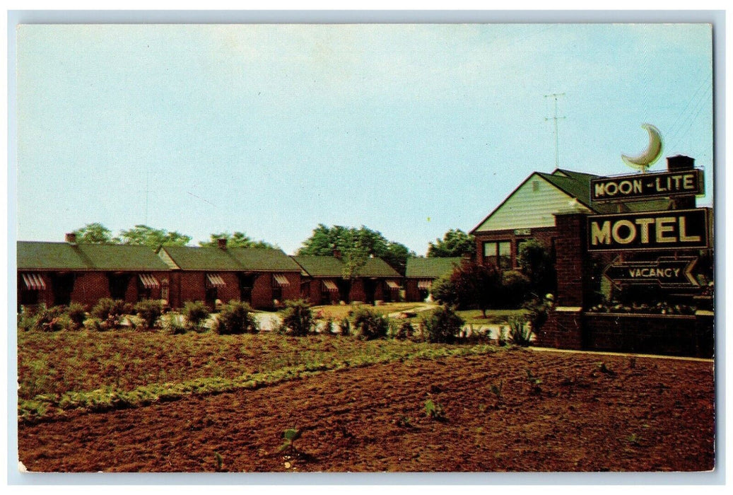 View Of Moon Lite Motel Crescent Versailles Indiana IN Unposted Vintage Postcard
