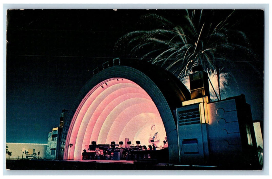 1966 Bandshell Illuminated at Night at Canadian Exhibit Toronto Canada Postcard