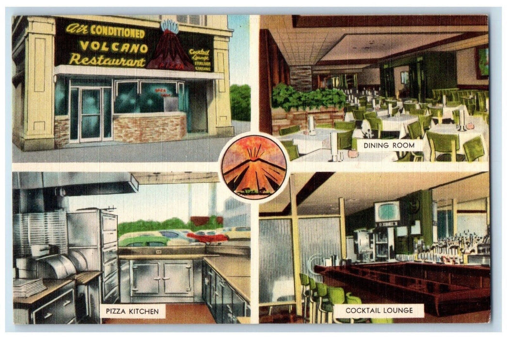 Volcano Restaurant And Cocktail Lounge South Bend Indiana IN, Multiview Postcard
