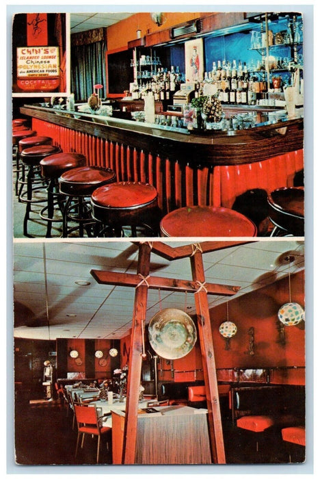 Chin's Islander Lounge Restaurant Dining Room Buffalo New York NY Postcard